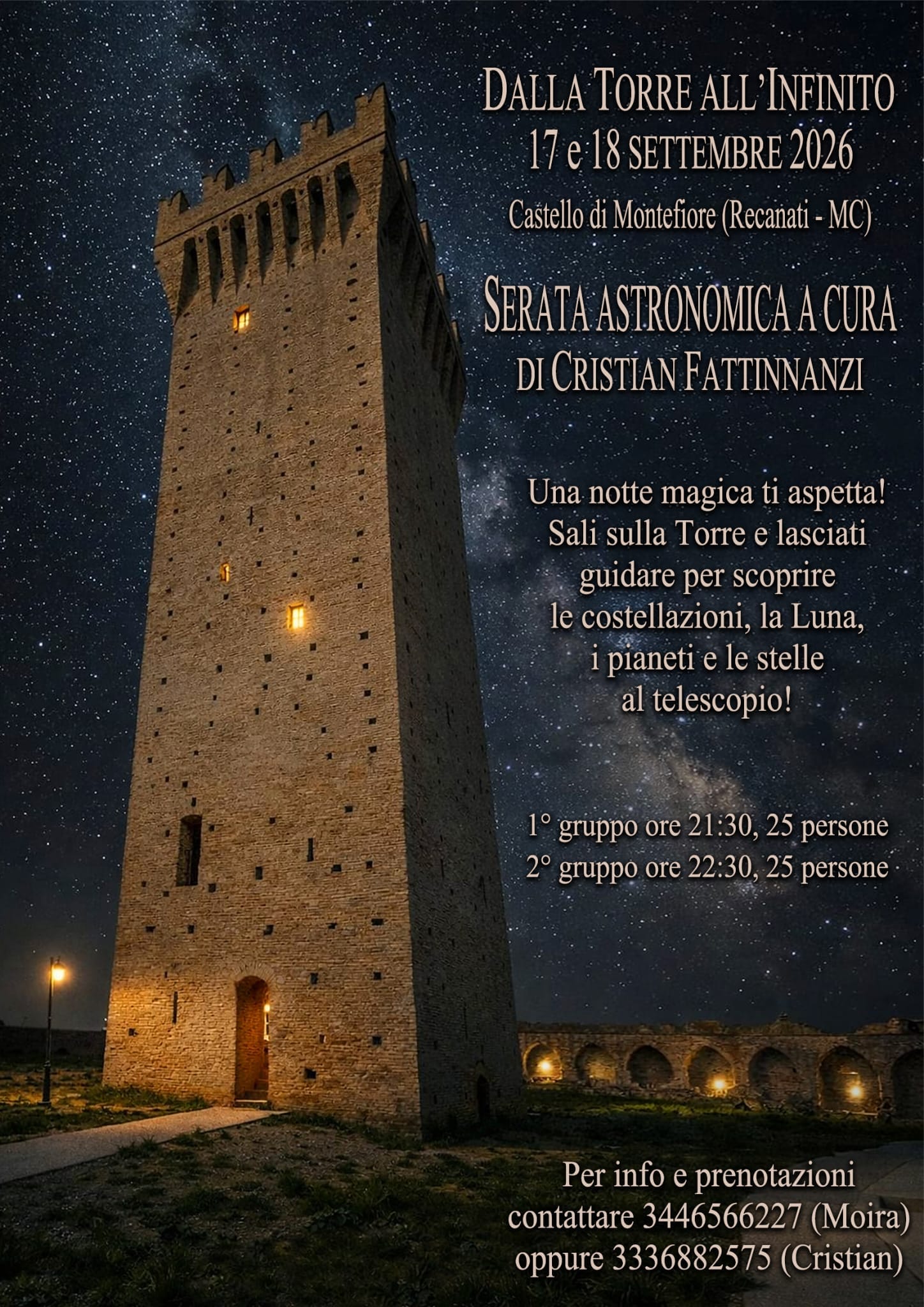 Serata Astronomica dalla Torre all'infinito 18 Settembre